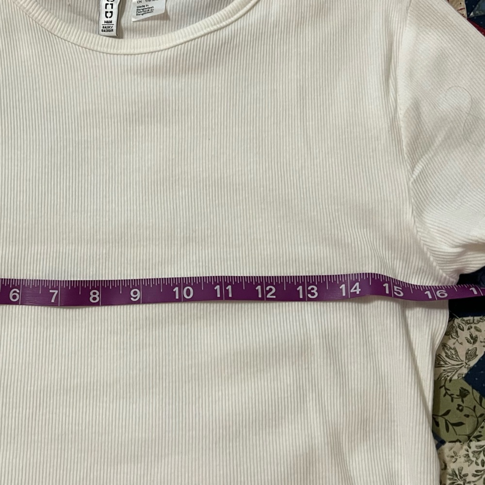 Divided Ribbed Round-neck Cropped Tee sz L NWOT - Picture 3 of 6